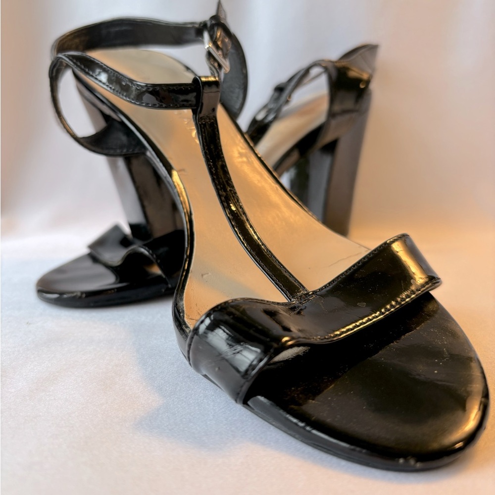 Black Patent Leather sandals by Franco Sarto